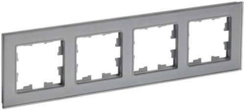 Рамка универсальная IEK Brite РУ-4-2-БрСе 4-м. стекло серый фото Рамка универсальная IEK Brite РУ-4-2-БрСе 4-м. стекло серый картинка